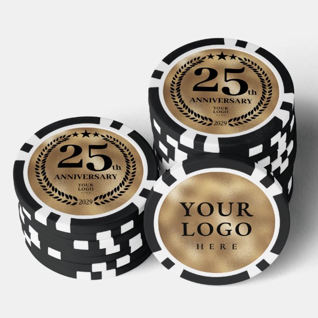 Lot De Jeton De Poker Gold Business 25th Anniversary (Empiler)