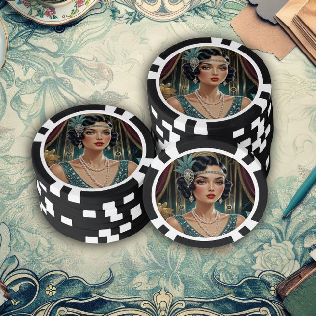 Lot De Jeton De Poker Golden Gatsby Glamour (Créateur téléchargé)