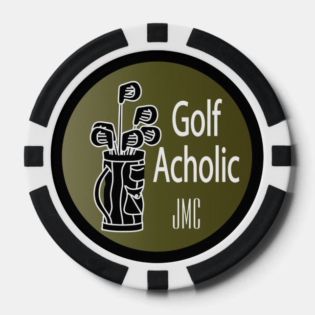 Lot De Jeton De Poker Golf Acholic Golfer (Recto)
