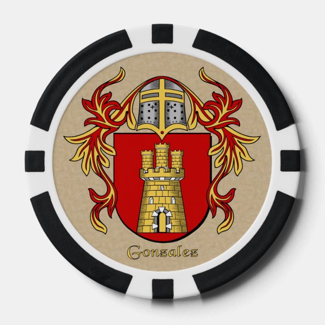 Lot De Jeton De Poker Gonzalez Armoiries héraldiques (Recto)