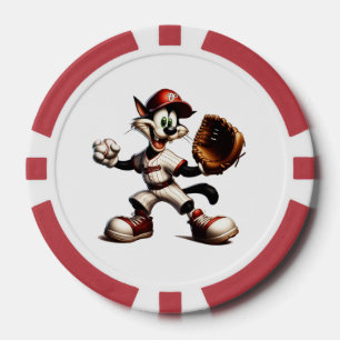 Lot De Jeton De Poker Goofy Cat Baseball Pitcher Monte