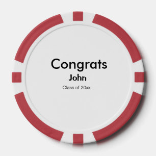 Lot De Jeton De Poker grand garçon ajouter nom félicitations date année 