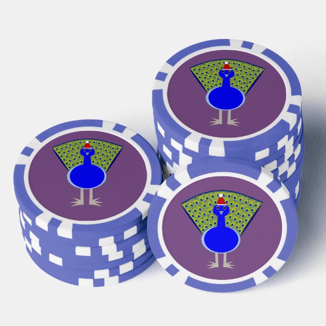 Lot De Jeton De Poker Gros paon de Noël (Empiler)