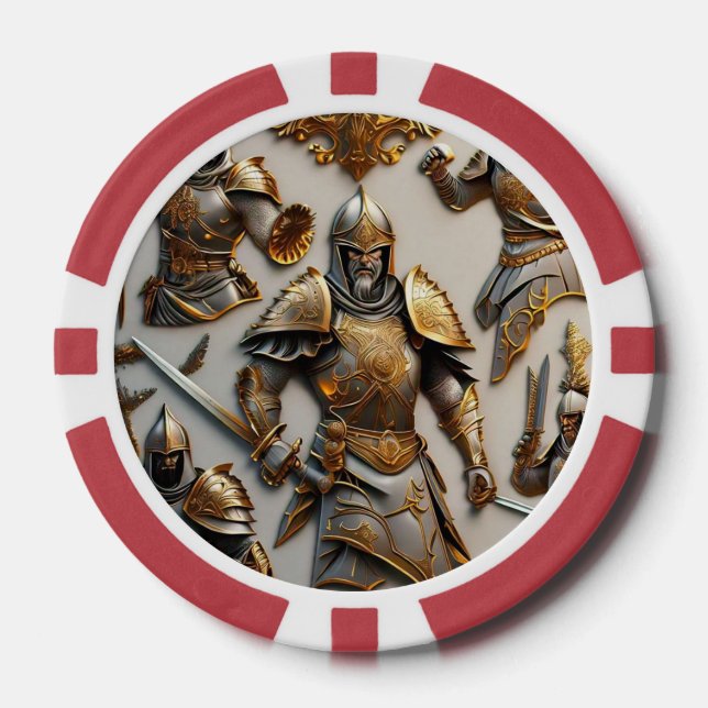 Lot De Jeton De Poker "Guerriers légendaires" (Recto)