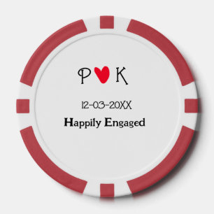 Lot De Jeton De Poker Happily Engagé ajouter nom de couple date de lettr