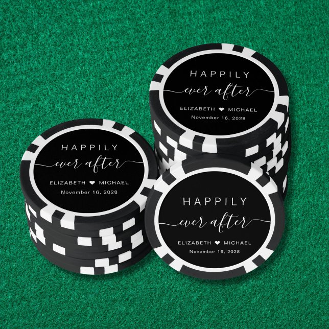 Lot De Jeton De Poker Heureux toujours après le Mariage noir blanc (Créateur téléchargé)