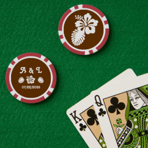 Lot De Jeton De Poker Hibiscus tropical au chocolat