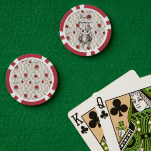 Lot De Jeton De Poker Hibou chevalier en armure brillante Roses rouges v