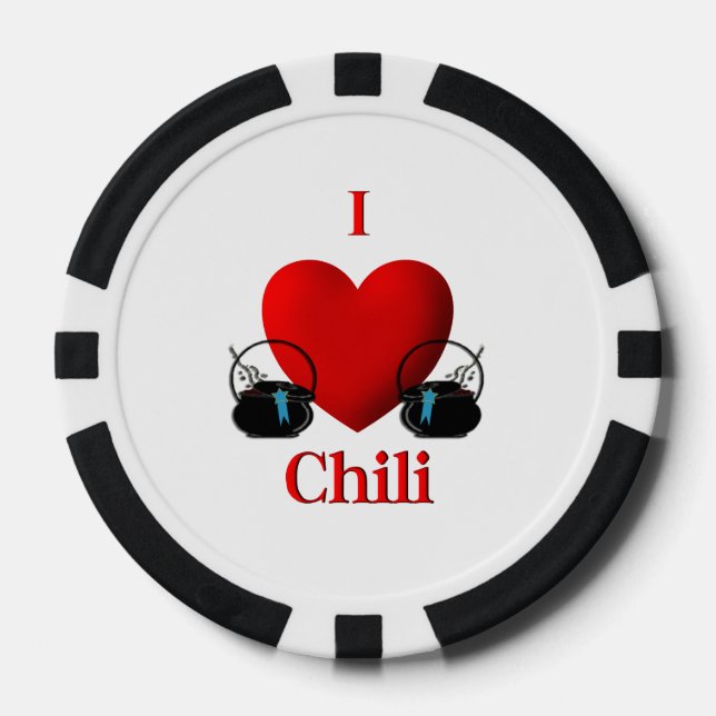 Lot De Jeton De Poker I Heart Chili (Recto)