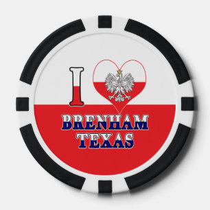 Lot De Jeton De Poker I Heart Love Brenham Texas