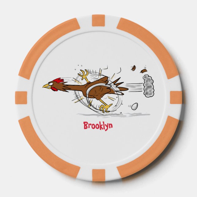Lot De Jeton De Poker Illustration amusante de poulet cool (Recto)