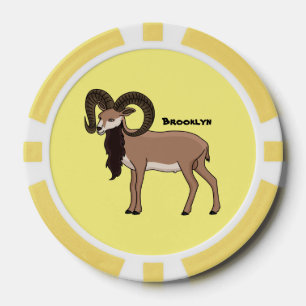 Lot De Jeton De Poker Illustration de chèvre de Mouflon