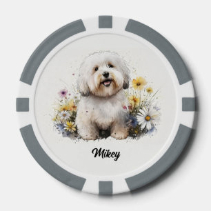 Lot De Jeton De Poker Illustration de chien mignon - Coton de Tulear