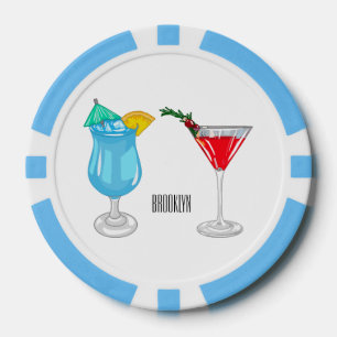Lot De Jeton De Poker Illustration de cocktail