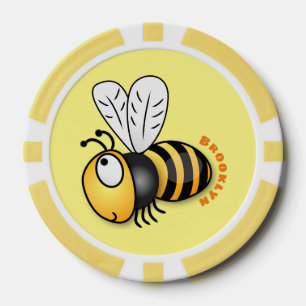 Lot De Jeton De Poker Illustration de dessin animé d'abeilles joyeux