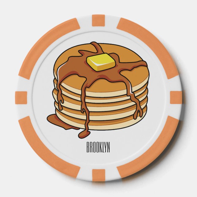 Lot De Jeton De Poker Illustration de dessin animé de Pancake (Recto)