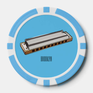 Lot De Jeton De Poker Illustration de dessin d'Harmonica