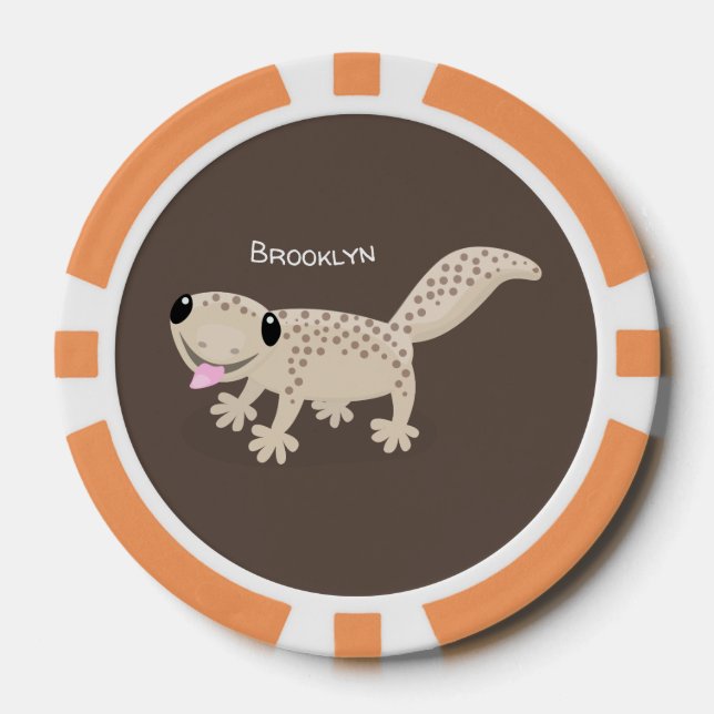 Lot De Jeton De Poker Illustration de gecko tan tan mignon (Recto)