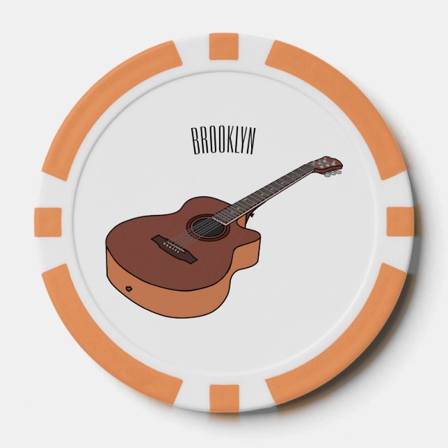 Lot De Jeton De Poker Illustration de guitare acoustique (Recto)