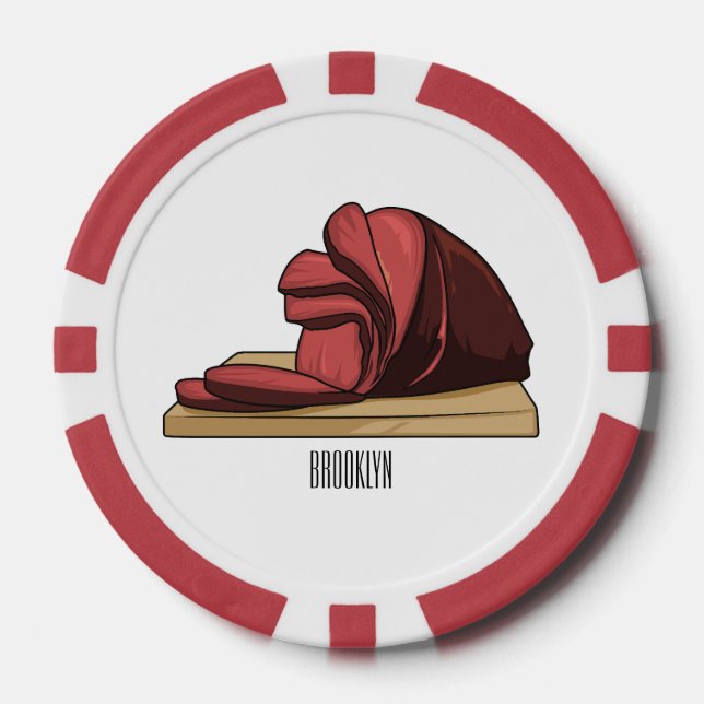 Lot De Jeton De Poker Illustration de jambon (Recto)