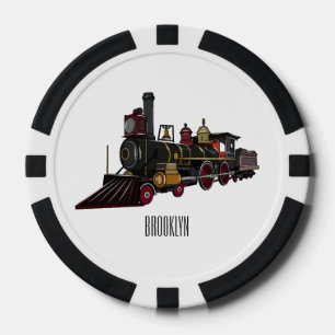 Lot De Jeton De Poker Illustration de la locomotive à vapeur