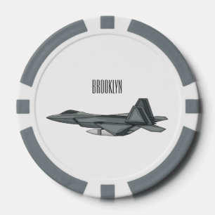 Lot De Jeton De Poker Illustration de l'avion de chasse