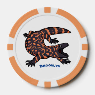 Lot De Jeton De Poker Illustration de lézard géant affamé