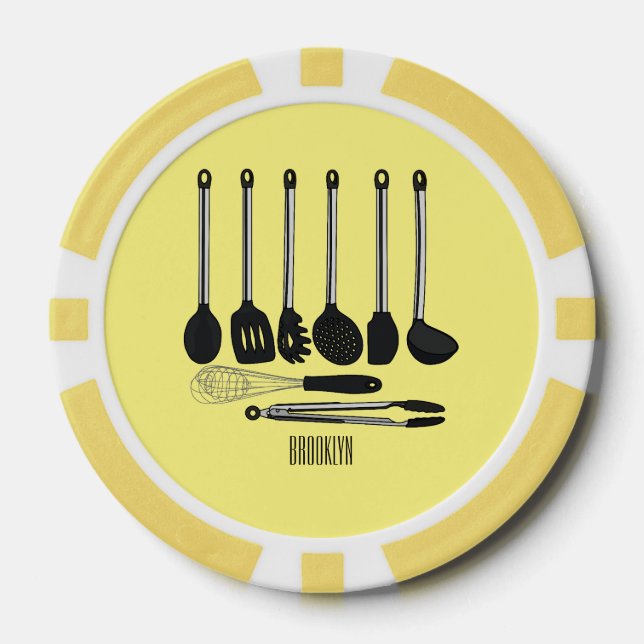 Lot De Jeton De Poker Illustration de l'ustensile de cuisine (Recto)