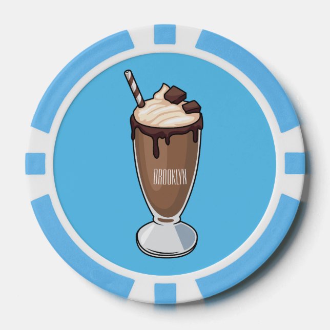 Lot De Jeton De Poker Illustration de milk-shake au chocolat (Recto)