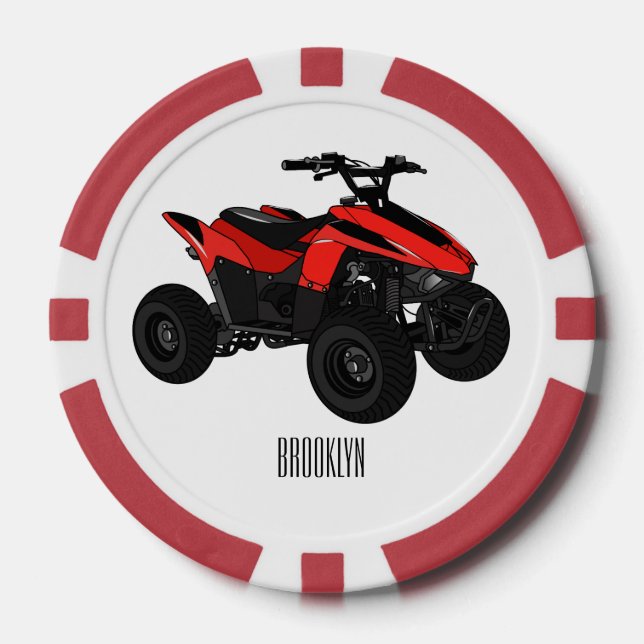 Lot De Jeton De Poker Illustration de Quad bike atv (Recto)