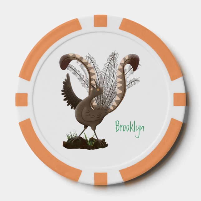 Lot De Jeton De Poker Illustration de superbe et superbe lyrebird (Recto)