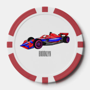 Lot De Jeton De Poker Illustration de voiture de course professionnelle