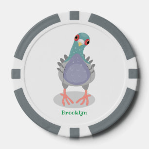 Lot De Jeton De Poker Illustration drôle de pigeon curieux
