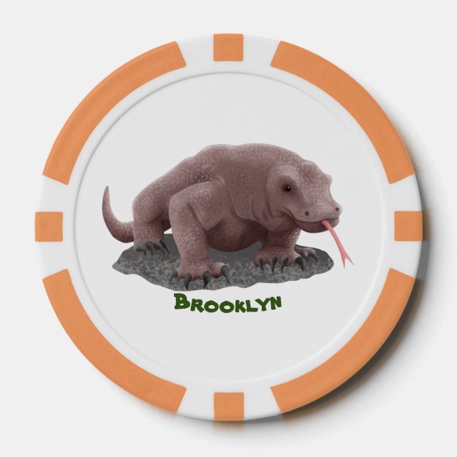 Lot De Jeton De Poker Illustration du dragon de Komodo (Recto)