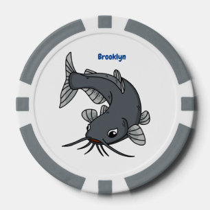 Lot De Jeton De Poker Illustration du poisson-chat mignon