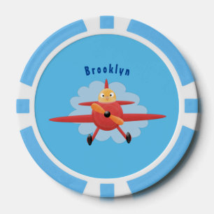 Lot De Jeton De Poker Illustration d'un avion rouge volant mignon