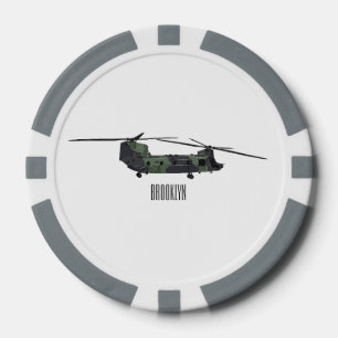 Lot De Jeton De Poker Illustration d'un hélicoptère de l'armée de Chinoo