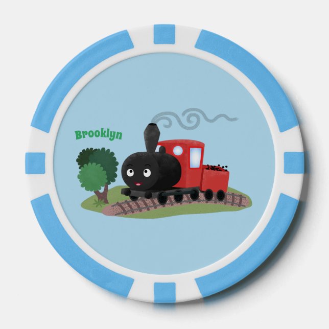 Lot De Jeton De Poker Illustration d'une locomotive à vapeur mûre (Recto)