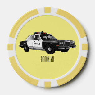 Lot De Jeton De Poker Illustration d'une voiture de police