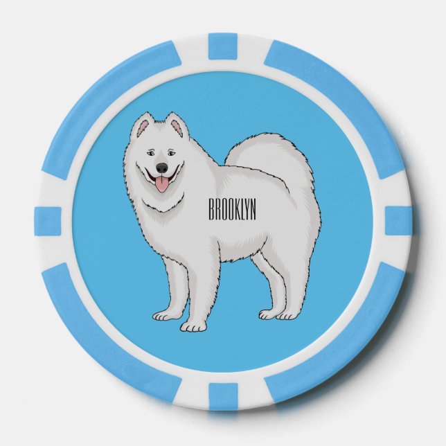 Lot De Jeton De Poker Illustration Samoyed dog (Recto)