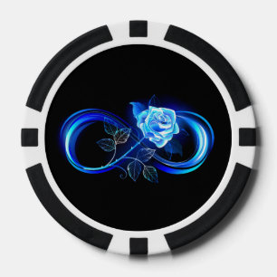 Lot De Jeton De Poker Infini lumineux avec rose bleue