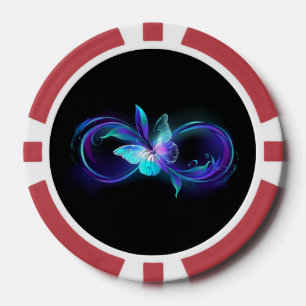 Lot De Jeton De Poker Infinité brillante avec papillon magique