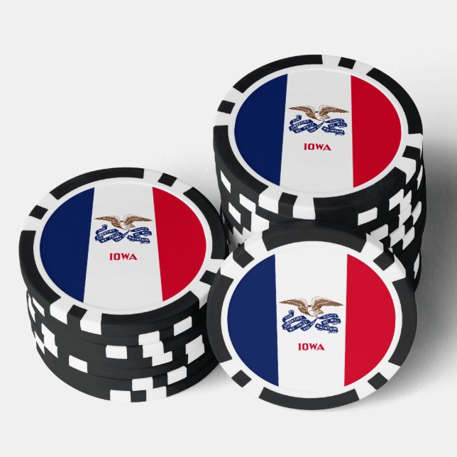 Lot De Jeton De Poker Iowan Flag, Flag of Iowa (Empiler)