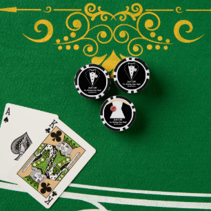 Lot De Jeton De Poker Jack & Jill Soirée Poker Tenue de Smoking Blanc Ro