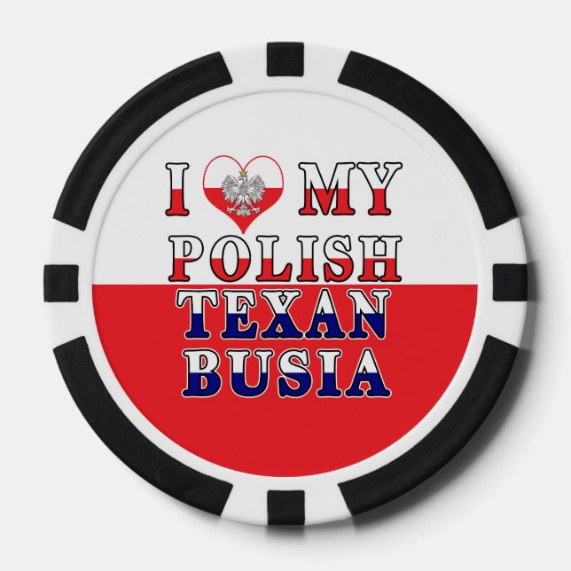 Lot De Jeton De Poker J'Aime Ma Busia Texane Polonaise (Recto)