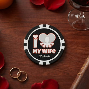 Lot De Jeton De Poker J'aime ma femme personnalisé – Ajouter nom et phot