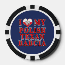 Lot De Jeton De Poker J'Aime Mon Texan Polonais Babcia