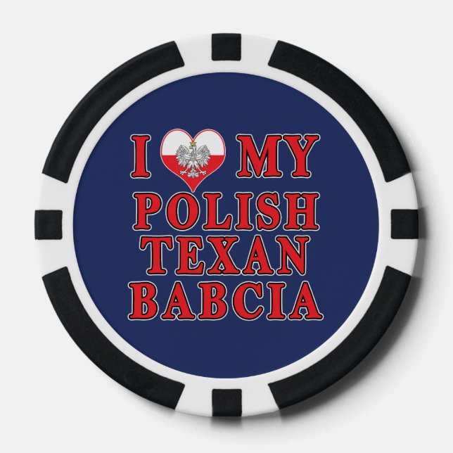 Lot De Jeton De Poker J'Aime Mon Texan Polonais Babcia (Recto)