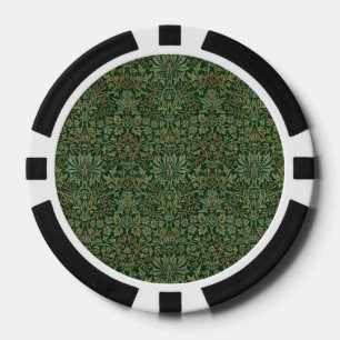 Lot De Jeton De Poker Jardin de fleurs de William Morris - Verts