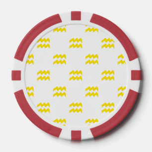 Lot De Jeton De Poker Jaune de motif de Verseau